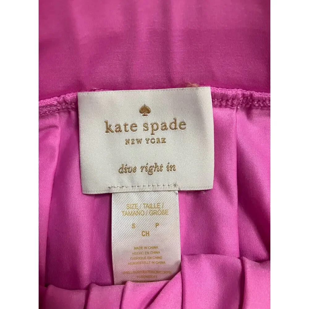 Kate Spade Pink Dive Right In Pleated Swim Skirt Small